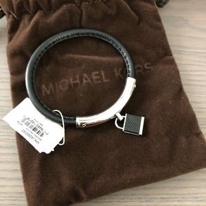 Brand New - Michael Kors Leather Bangle w/Padlock